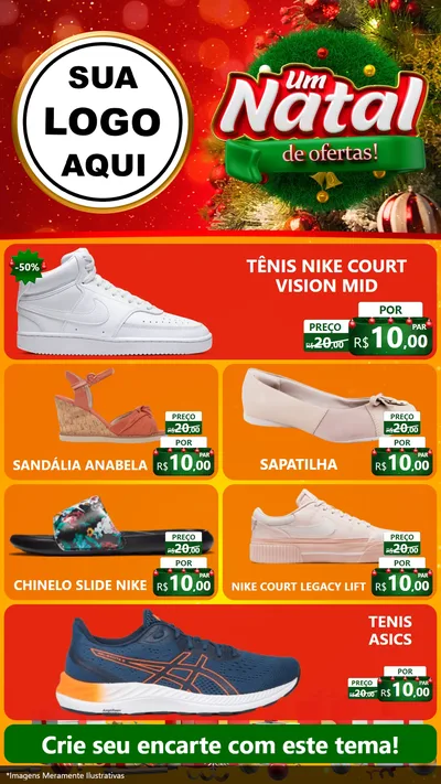 Modelo de TV para TV Vertical com o tema Um Natal de Ofertas para Calçados
