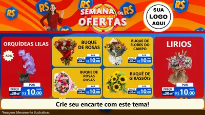 Modelo de TV para TV Horizontal com o tema Semana de Ofertas para Floricultura e jardim