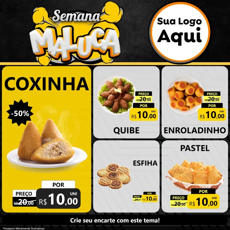 Modelo de Rede Social para Feed Facebook com o tema Semana Maluca para Salgadaria