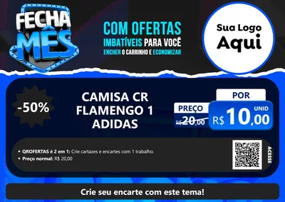 Modelo de Cartaz para Cartaz A4 Horizontal com o tema Fecha Mês para Roupas e acessórios