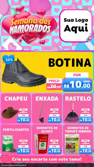 Modelo de Rede Social para Stories com o tema Semana dos Namorados para Agropecuária