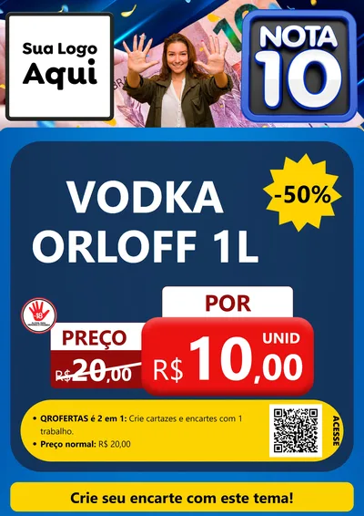 Modelo de Cartaz para Cartaz A4 Vertical com o tema Nota 10 para Distribuidora de bebidas