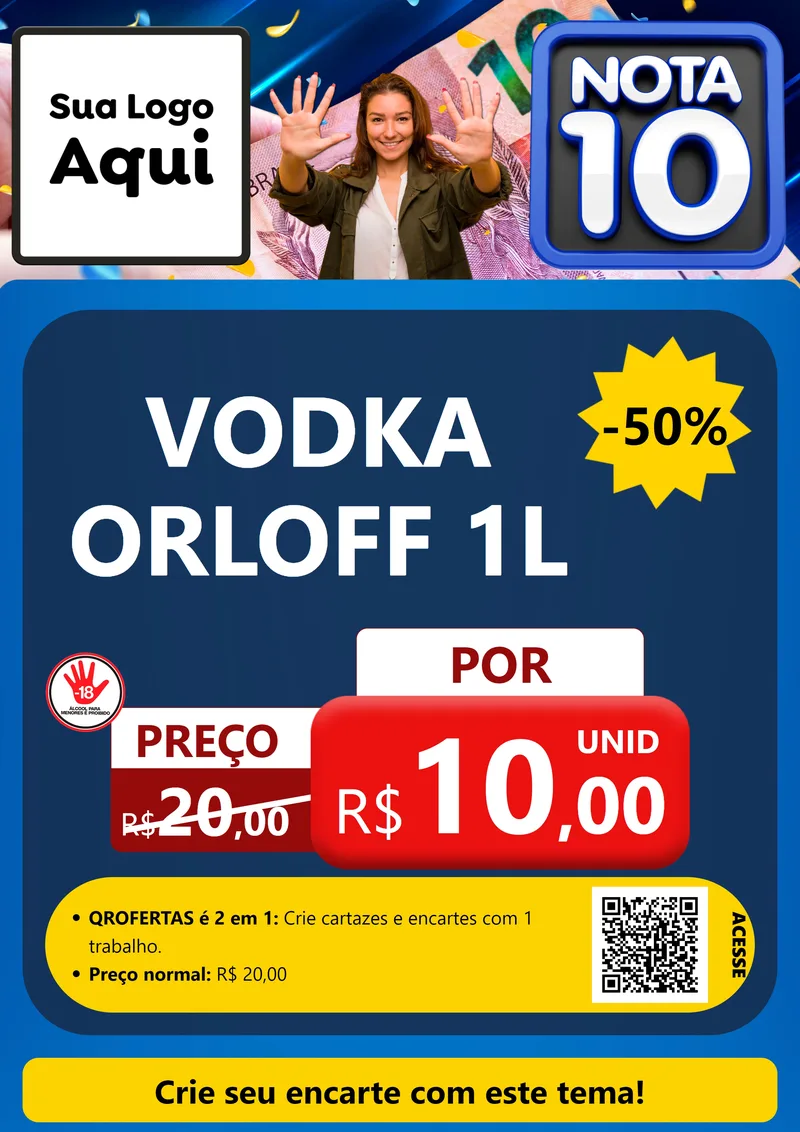 Modelo de Cartaz para Cartaz A4 Vertical com o tema Nota 10 para Distribuidora de bebidas