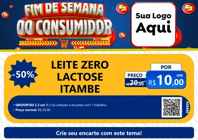 Modelo de Cartaz para Cartaz A4 Horizontal com o tema Fim de Semana do Consumidor para Frios e Laticínios