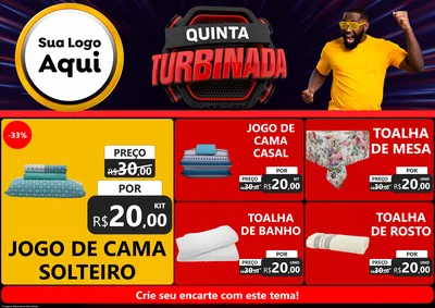 Modelo de Encarte para Encarte A4 Horizontal com o tema Quinta Turbinada para Cama, Mesa e Banho