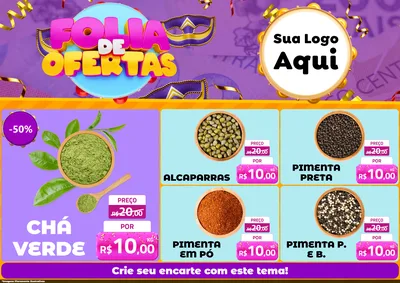 Modelo de Encarte para Encarte A4 Horizontal com o tema Folia de Ofertas para Produtos Naturais