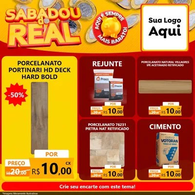 Modelo de Rede Social para Feed Facebook com o tema Sabadou do Real para Pisos e revestimentos