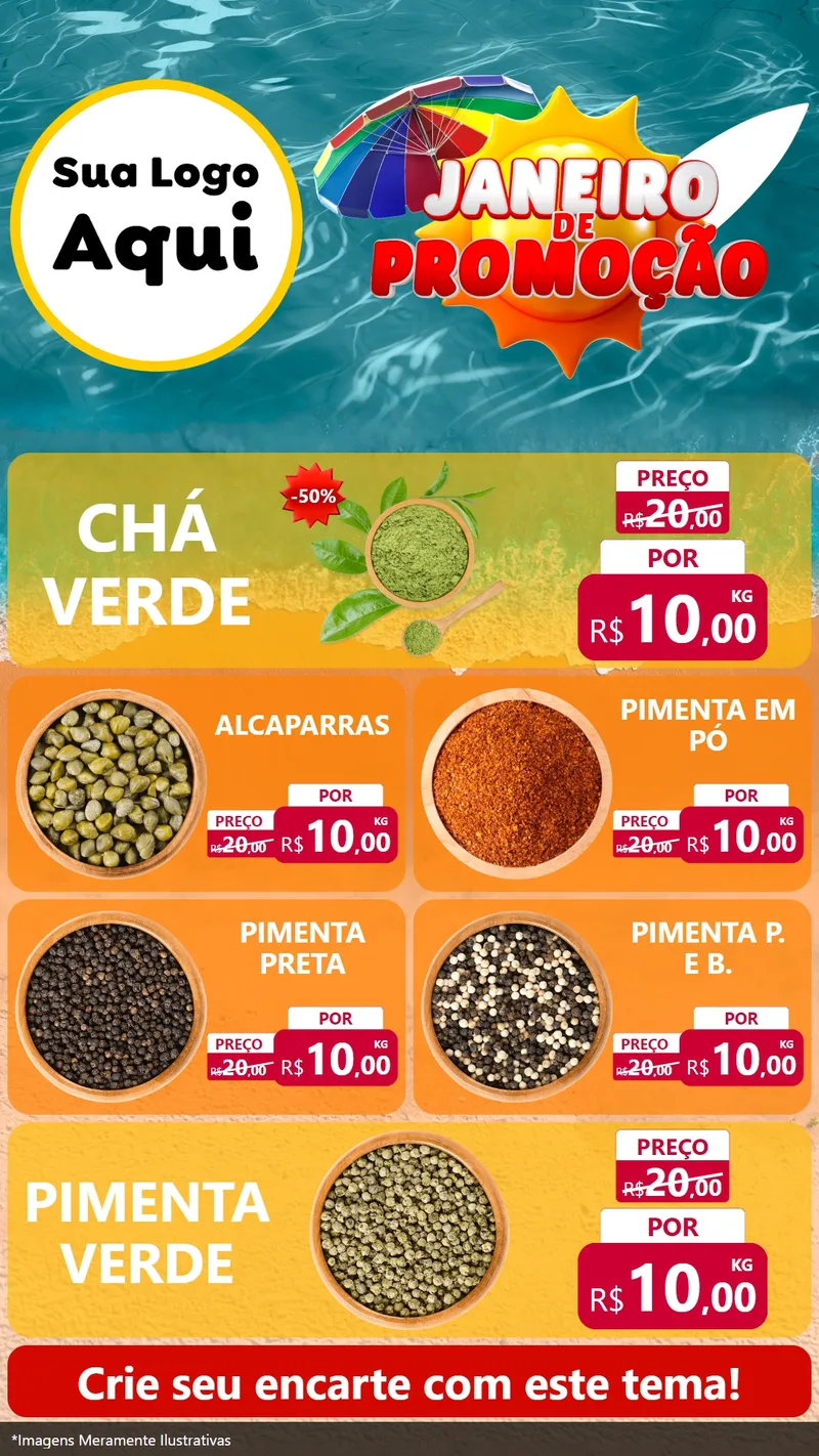 Modelo de TV para TV Vertical com o tema Janeiro de Promoção para Produtos Naturais