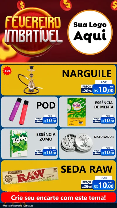 Modelo de TV para TV Vertical com o tema Fevereiro Imbatível para Tabacaria