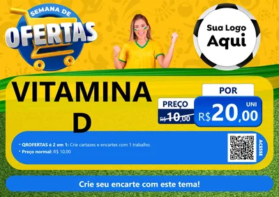 Modelo de Cartaz para Cartaz A4 Horizontal com o tema Semana de Ofertas - Copa para Farmácia