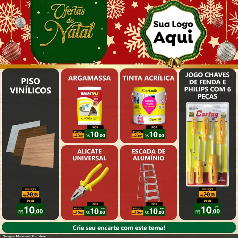 Modelo de Rede Social para Feed Facebook com o tema Natal de Ofertas para Material para Construção