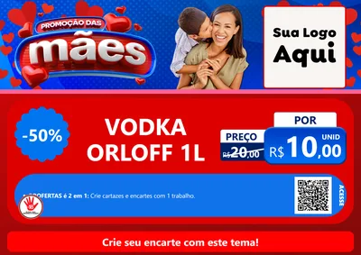 Modelo de Cartaz para Cartaz A4 Horizontal com o tema Promoção das Mães para Distribuidora de bebidas