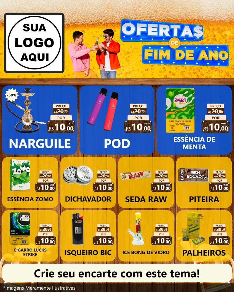 Modelo de Rede Social para Feed Instagram com o tema Ofertas de Fim de Ano para Tabacaria