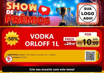 Modelo de Cartaz para Cartaz A4 Horizontal com o tema Show de Prêmios para Distribuidora de bebidas