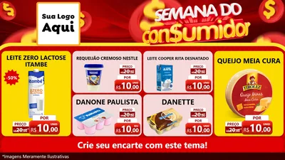 Modelo de TV para TV Horizontal com o tema Semana do Consumidor para Frios e Laticínios