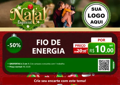 Modelo de Cartaz para Cartaz A4 Horizontal com o tema Natal Especial para Materiais Elétricos