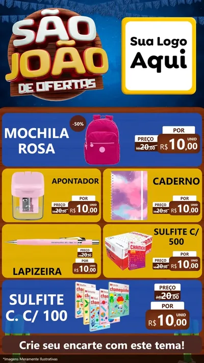 Modelo de TV para TV Vertical com o tema São João Ofertas Imbatíveis! - Junina para Papelaria