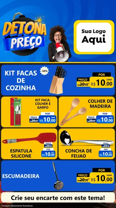 Modelo de TV para TV Vertical com o tema Detona Preços para Utilidades Domésticas