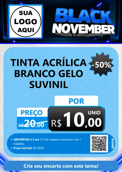 Modelo de Cartaz para Cartaz A4 Vertical com o tema Black November para Tintas e Ferramentas