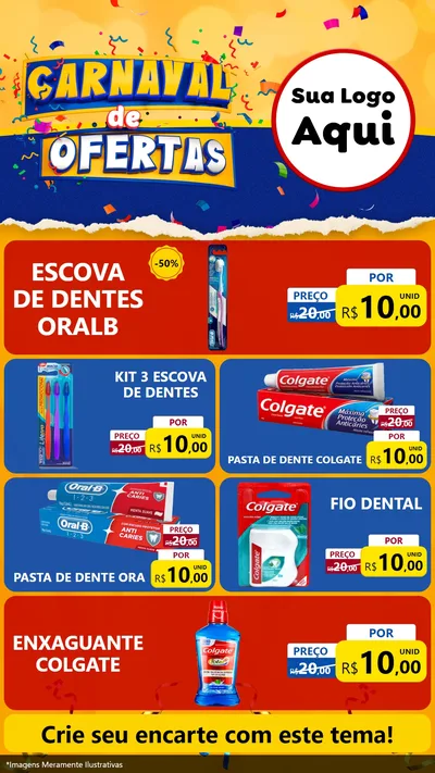 Modelo de TV para TV Vertical com o tema Carnaval de Ofertas para Higiene Pessoal