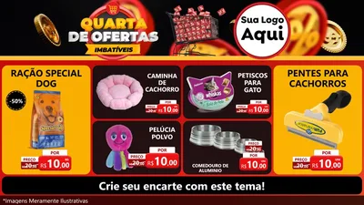Modelo de TV para TV Horizontal com o tema Quarta de Ofertas Imbatíveis para Pet Shop