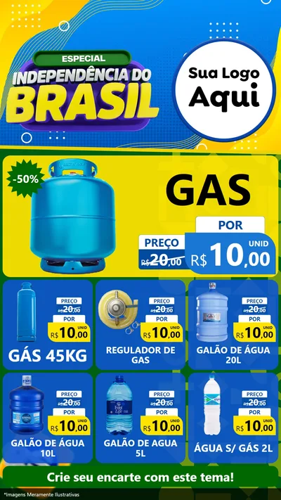 Modelo de Rede Social para Stories com o tema Especial Independência do Brasil para Água e gás