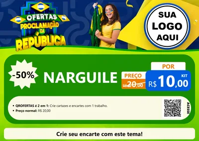 Modelo de Cartaz para Cartaz A4 Horizontal com o tema Ofertas Proclamação da República para Tabacaria