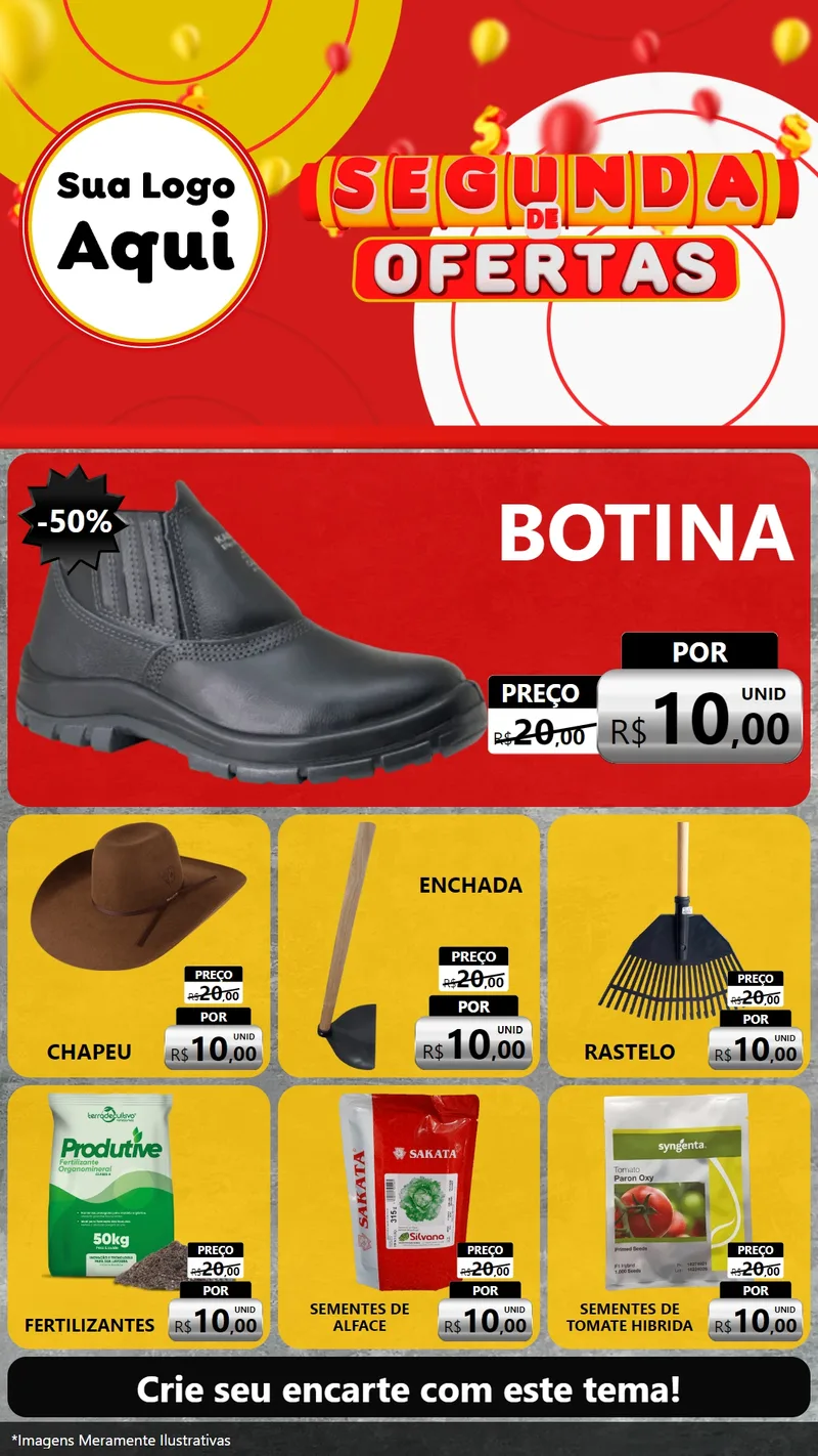 Modelo de Rede Social para Stories com o tema Segunda de Ofertas para Agropecuária
