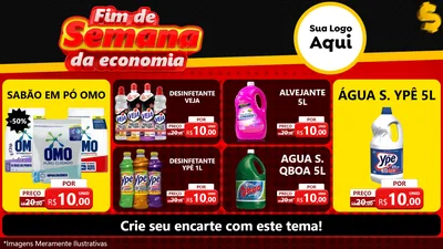 Modelo de TV para TV Horizontal com o tema Fim de Semana da Economia para Produtos de Limpeza