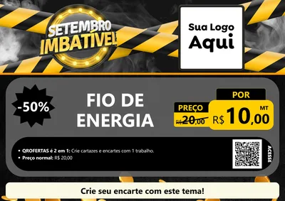 Modelo de Cartaz para Cartaz A4 Horizontal com o tema Setembro Imbatível para Materiais Elétricos