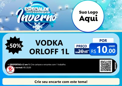 Modelo de Cartaz para Cartaz A4 Horizontal com o tema Especial de Inverno para Distribuidora de bebidas