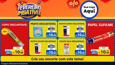 Modelo de TV para TV Horizontal com o tema Fevereiro Imbatível para Embalagens