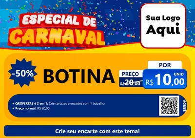 Modelo de Cartaz para Cartaz A4 Horizontal com o tema Especial de Carnaval para Agropecuária