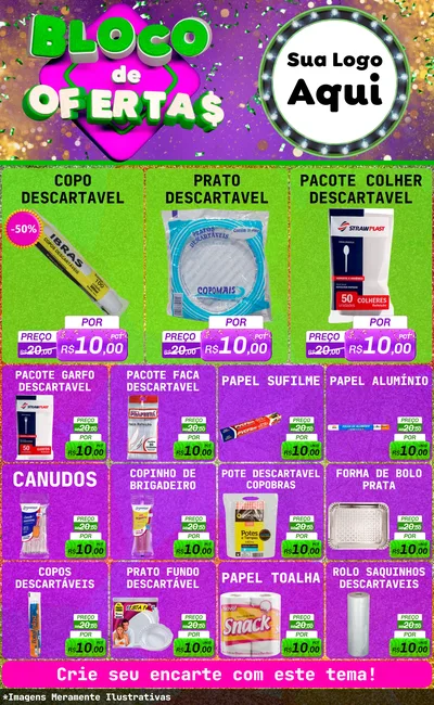 Modelo de Encarte para Encarte Grande com o tema Bloco de Ofertas para Embalagens