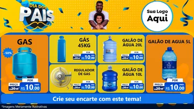 Modelo de TV para TV Horizontal com o tema Dia dos Pais para Água e gás