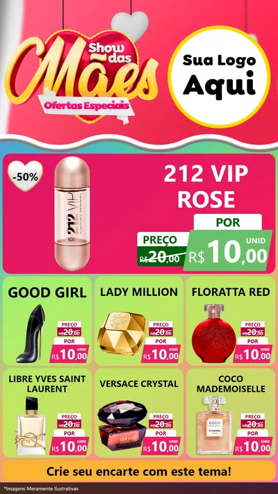 Modelo de Rede Social para Stories com o tema Show das Mães - Ofertas Especiais para Perfumes