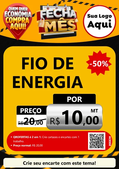 Modelo de Cartaz para Cartaz A4 Vertical com o tema Fecha Mês para Materiais Elétricos