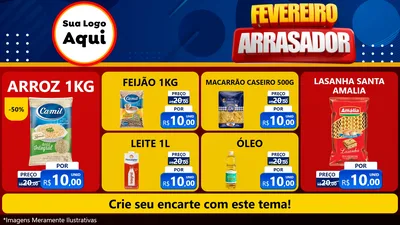Modelo de TV para TV Horizontal com o tema Fevereiro Arrasador para Supermercado