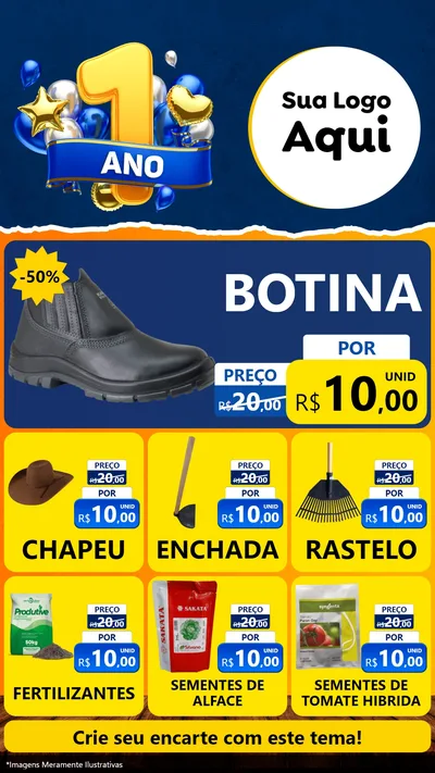 Modelo de Rede Social para Stories com o tema Um Ano de Aniversário para Agropecuária