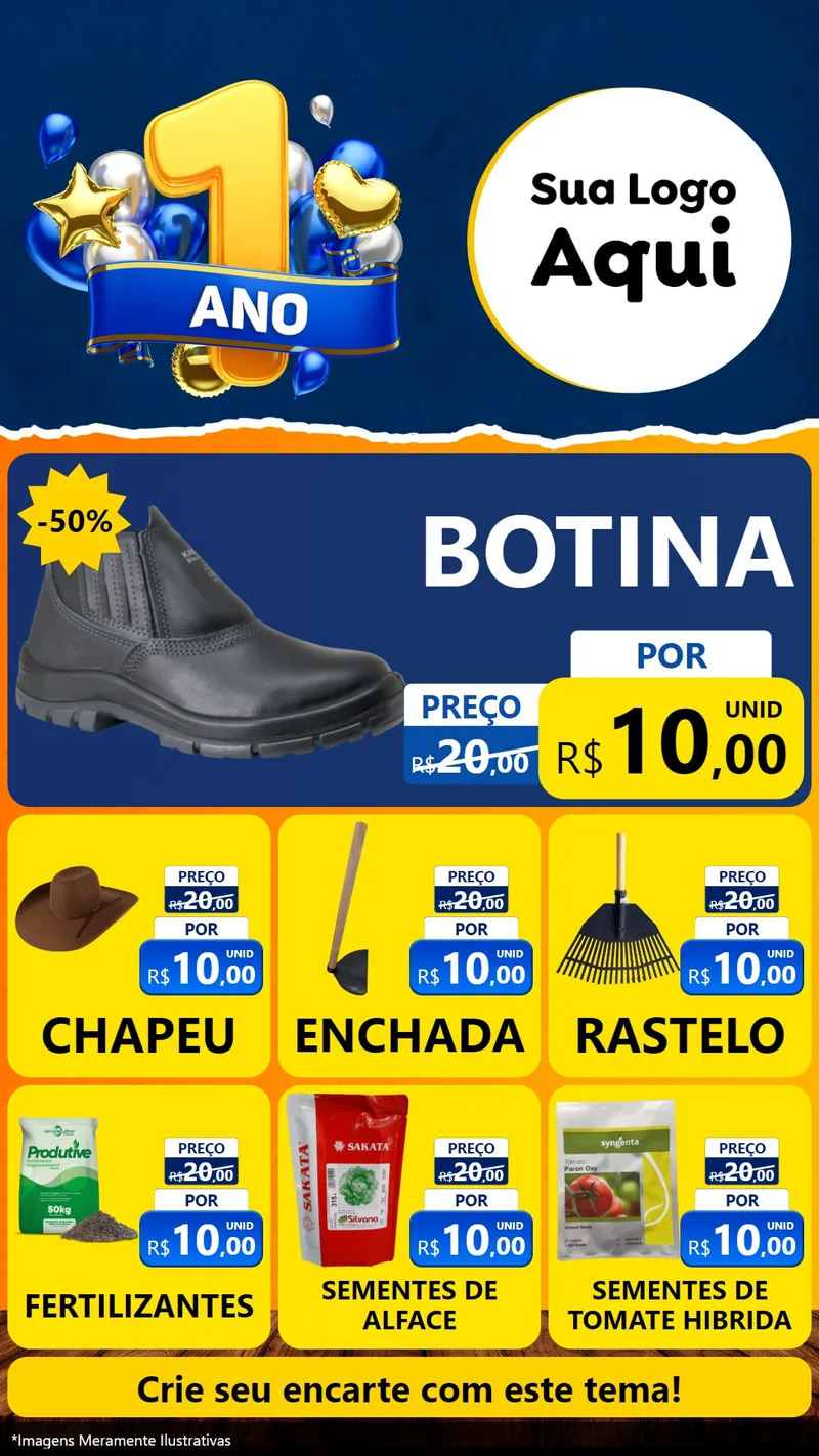 Modelo de Rede Social para Stories com o tema Um Ano de Aniversário para Agropecuária
