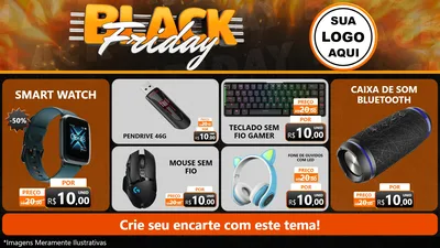 Modelo de TV para TV Horizontal com o tema Black Friday para Informática