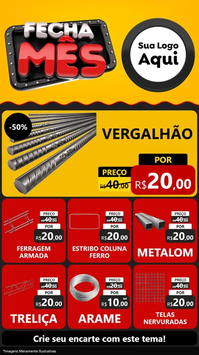 Modelo de Rede Social para Stories com o tema Fecha Mês para Ferragens