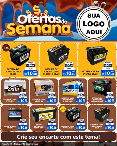 Modelo de Rede Social para Feed Instagram com o tema Ofertas da Semana - Páscoa para Baterias Elétricas