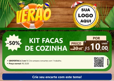 Modelo de Cartaz para Cartaz A4 Horizontal com o tema Verão para Utilidades Domésticas