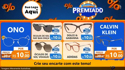 Modelo de TV para TV Horizontal com o tema Janeiro Premiado para Óticas