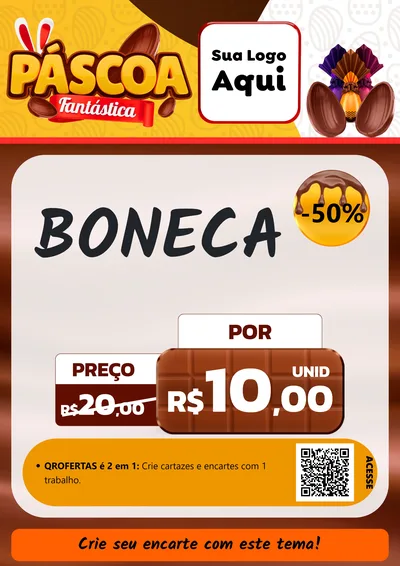 Modelo de Cartaz para Cartaz A4 Vertical com o tema Páscoa Fantástica para Brinquedos