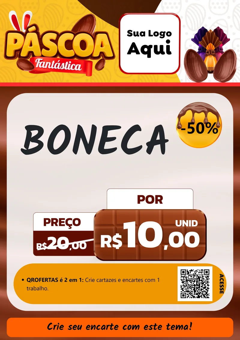 Modelo de Cartaz para Cartaz A4 Vertical com o tema Páscoa Fantástica para Brinquedos