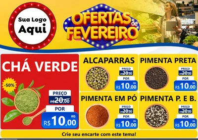 Modelo de Encarte para Encarte A4 Horizontal com o tema Ofertas de Fevereiro para Produtos Naturais