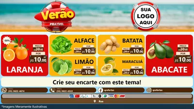 Modelo de TV para TV Horizontal com o tema Verão Imbatível para Hortifrúti