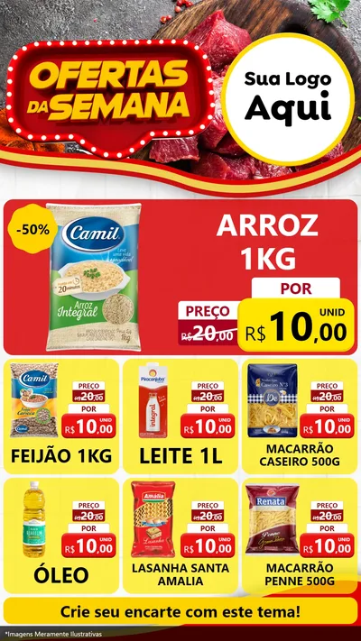 Modelo de Rede Social para Stories com o tema Ofertas da Semana para Supermercado